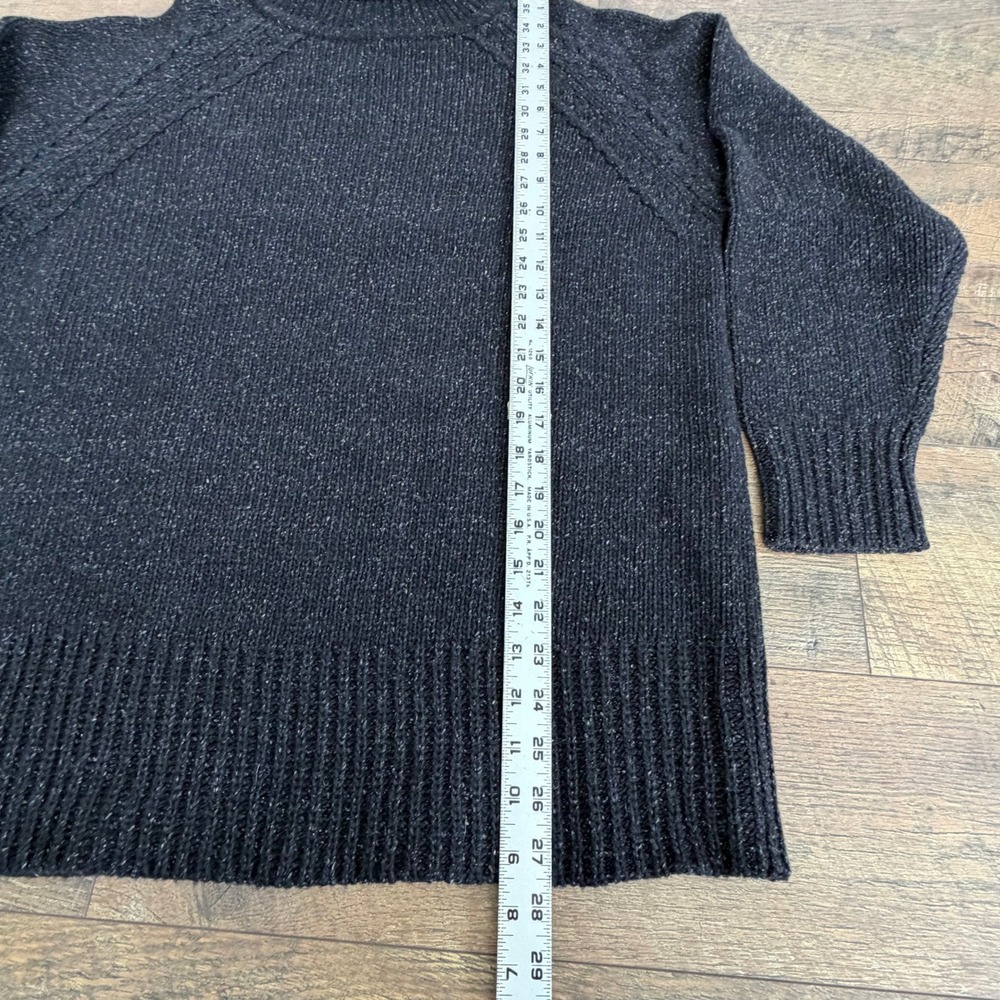 Gap Womens Charcoal Grey Lambswool Silk Turtleneck Marled‎ Sweater Large W19 - Picture 7 of 10